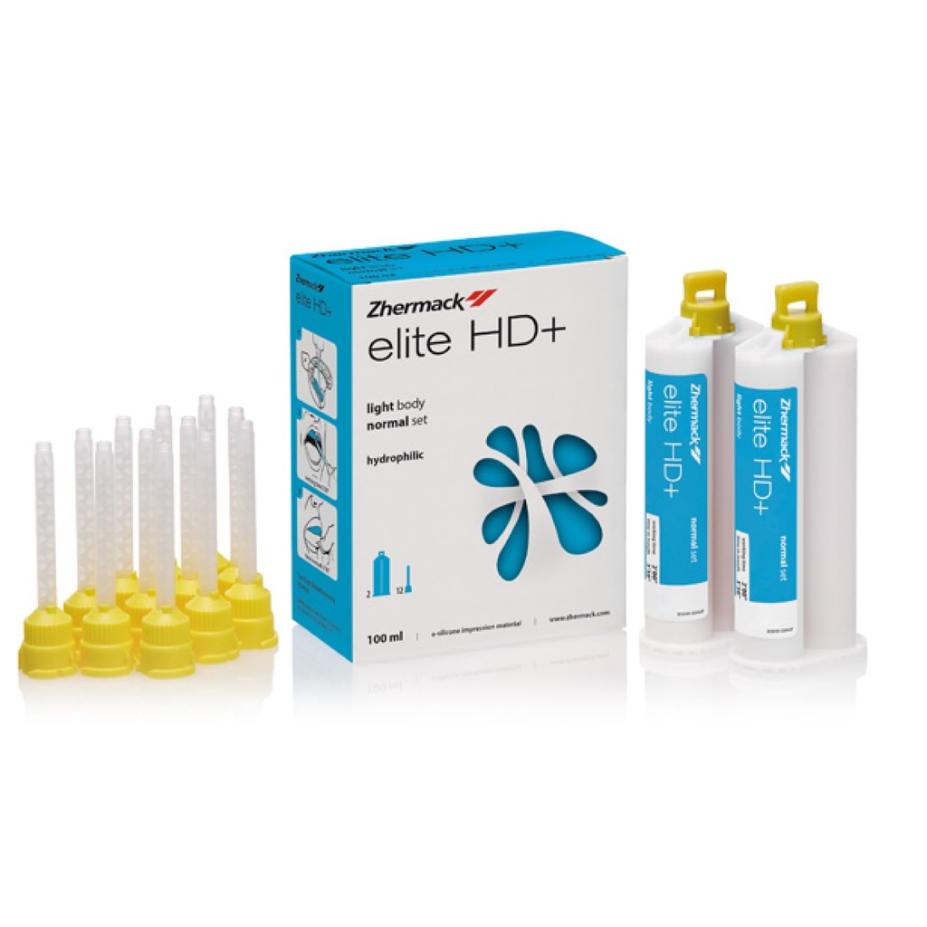 SILICONA DE ADICION ELITE HD+LIGTH BODY NORMAL 2 (CELESTE) 50+50 ML C203030 + 12 PUNTAS MEZCLADORAS