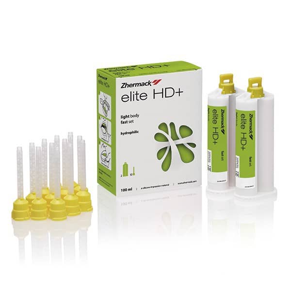 SILICONA DE ADICION ELITE HD+LIGTH BODY FAST 2 CARTUCHOS + 12 PUNTAS (VERDE) KIT REF. C203040