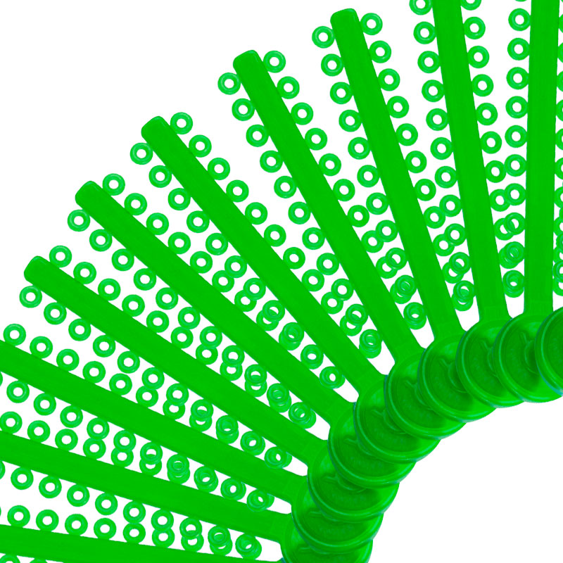 LIGADURA MODULAR VERDE CRISTAL PAQUETE DE 1012 UNIDADES ORTHOMETRIC REF. 60.06.1006