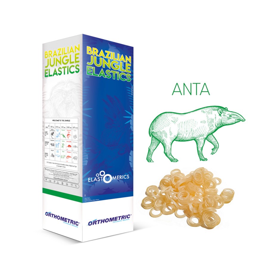 ELASTICO INTRAORAL 1/4" FUERTE 6.5OZ. TAPIR VERDE PAQUETE DE 5000 UNIDADES ORTHOMETRIC REF. 60.10.3013