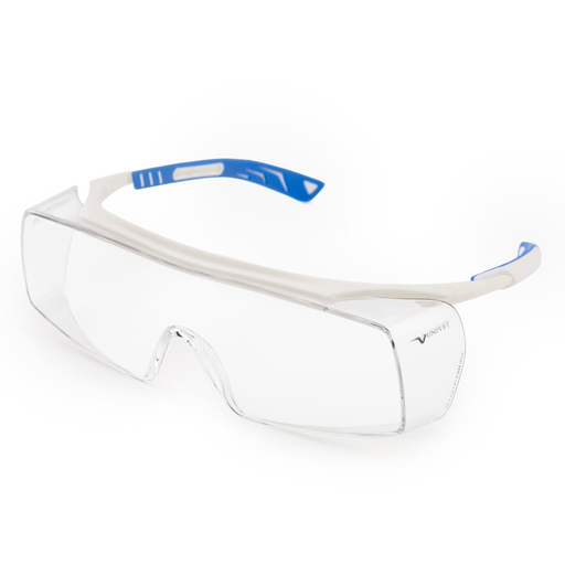 [46165] ANTEOJOS O LENTES PROTECTORES TRASPARENTE BLANCO CON AZUL MONOART REF. 261010