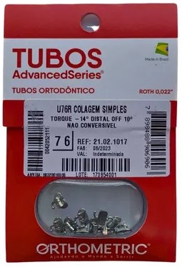 [52505] TUBOS BONDEABLES ADVANCED 1ERA MOLAR SUPERIOR IZQUIERDO 26/27 PAQUETE 10 UNIDADES ORTHOMETRIC REF. 21.02.1027