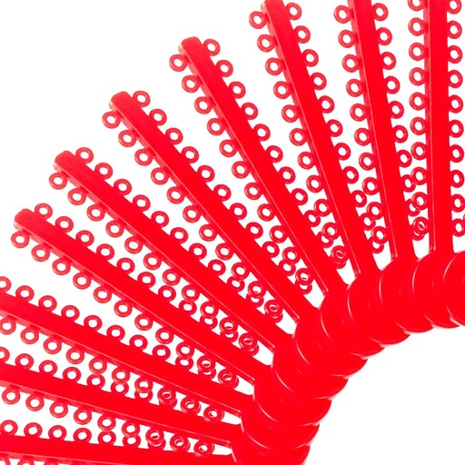 [52539] LIGADURA MODULAR ROJO CRISTAL PAQUETE DE 1012 UNIDADES ORTHOMETRIC REF. 60.06.1022