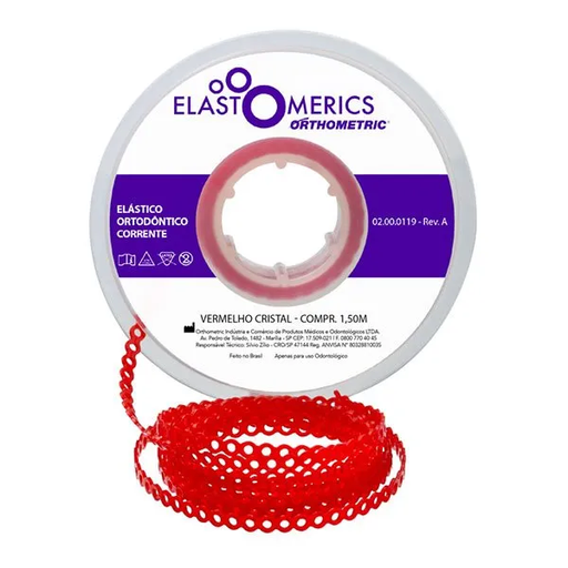 [52577] CADENAS 4.5M CORTA ROJO CRISTAL ORTHOMETRIC REF. 60.05.5122