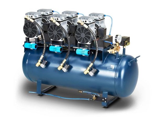 [21202] COMPRESOR DENTAL 3 CABEZAS 1650W 90L TANQUE DE ACERO ZC300-3
